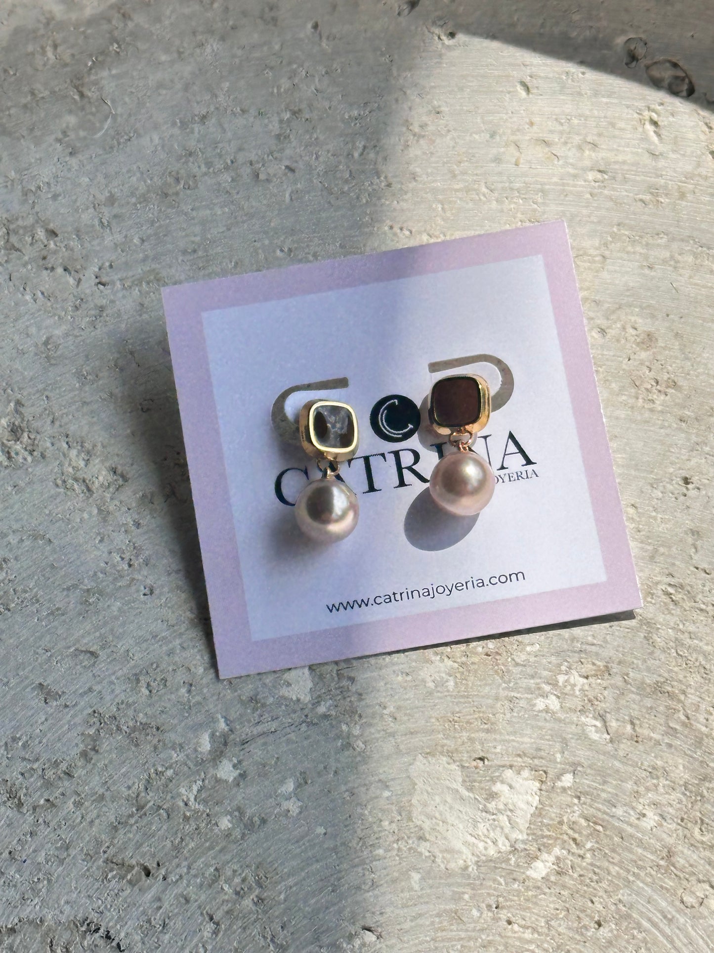 Long Brown Pearl Earrings