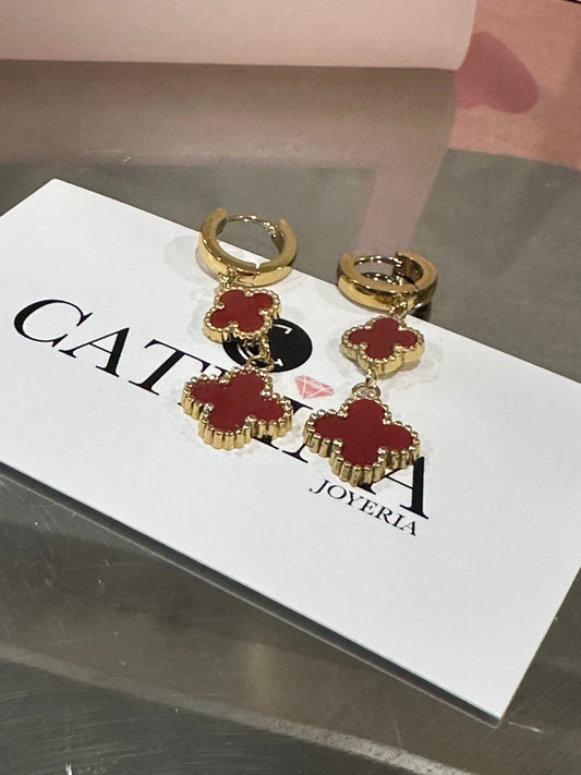 Long double Clover Earrings