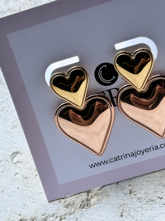 Mini Heart Double Earrings
