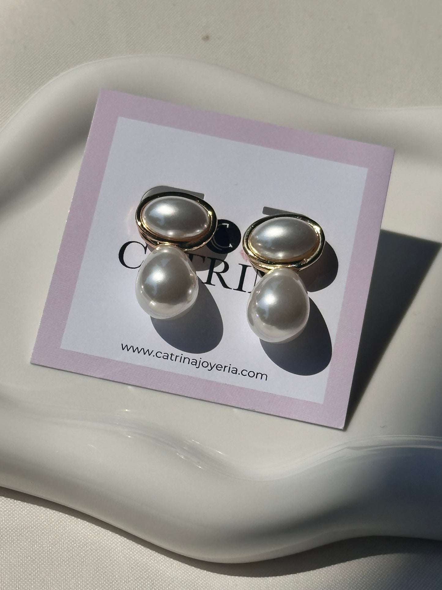 Double Pearl Earrings
