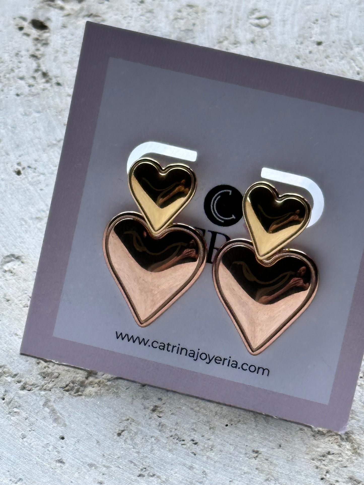 Mini Heart Double Earrings