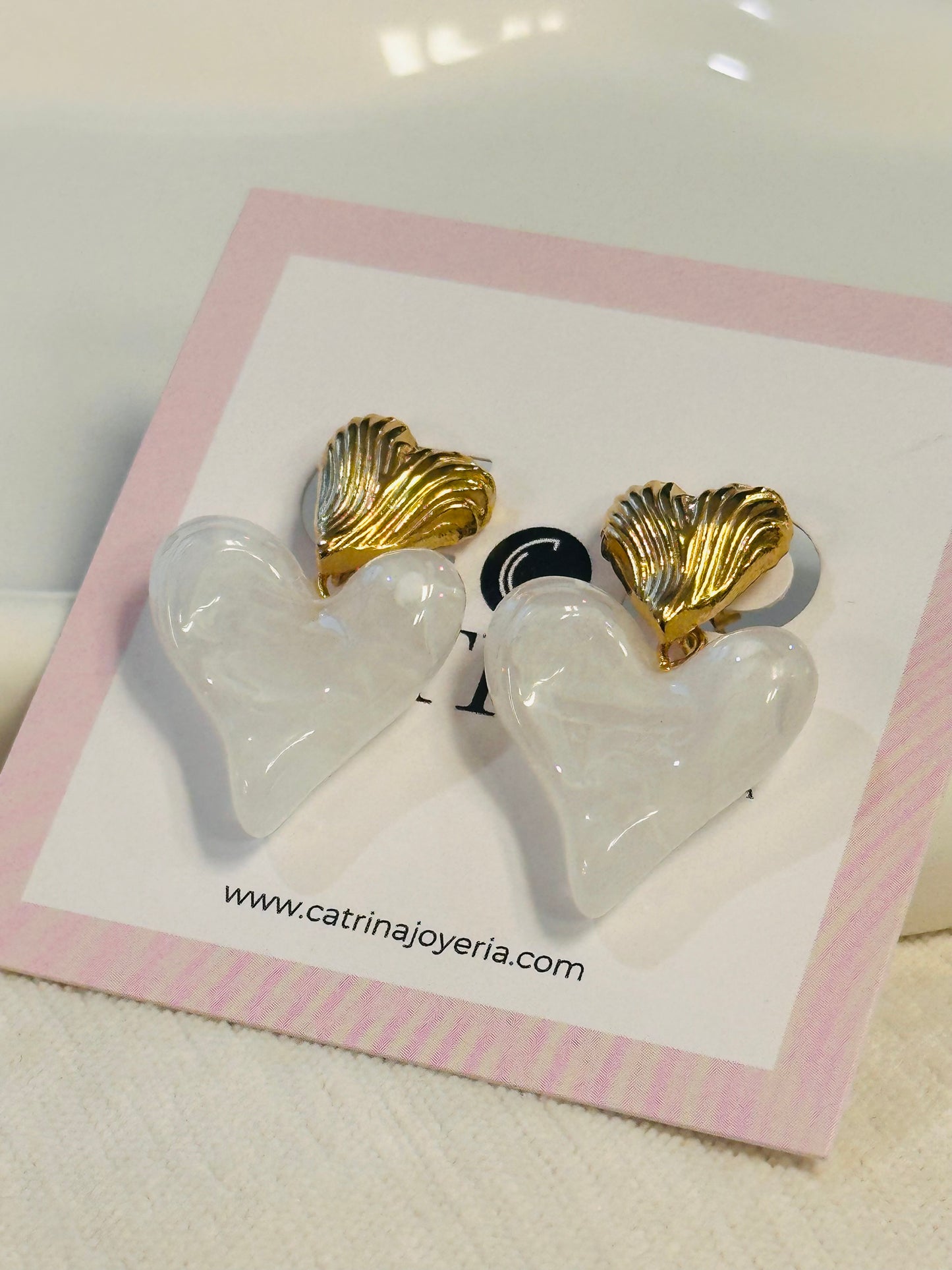 Quartz hearts Earrings