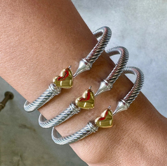 Heart Cuffed Bracelet