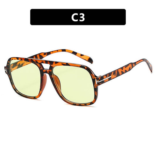 T-SHAPE DOUBLE BRIDGE SUNGLASSES:Yellow